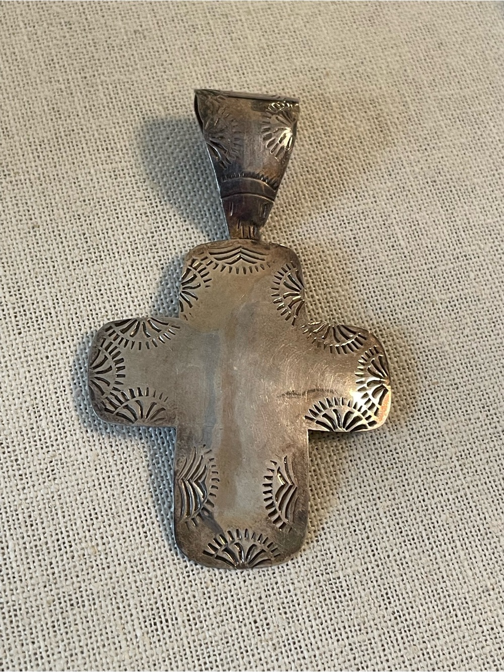 LARGE Vintage Taxco Cross Pendant